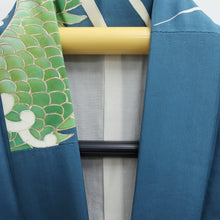 Load image into Gallery viewer, Men's Kimono Vintage(1950-1980) Blueish Green Hand painted Dragon Silk #9124D4