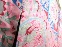 Load image into Gallery viewer, Haori Jacket Vintage(1920-1950) Long Type Naga-baori Moss Green Chrysanthemum #130