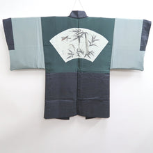 Load image into Gallery viewer, Men's Haori Vintage(1950-1980) Blue Black Bamboo Sparrow Silk #9385G1