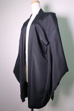 Load image into Gallery viewer, Haori Jacket Vintage(1950-1980) Black Chrysanthemum Urushi Silk #8686J1