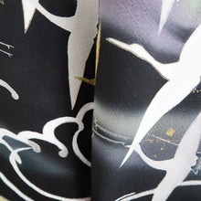Load image into Gallery viewer, Tomesode Black Crane Birds Tall Silk #9313F2