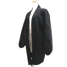 Load image into Gallery viewer, Haori Jacket Vintage(1950-1980) Black Gold Chrysanthemum Silk #9533H2