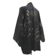Load image into Gallery viewer, Haori Jacket Vintage(1950-1980) Black Gold Chrysanthemum Silk #9533H2