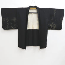 Load image into Gallery viewer, Haori Jacket Vintage(1950-1980) Black Gold Chrysanthemum Silk #9533H2