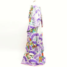Load image into Gallery viewer, Furisode Cream white Purple Plum blossom Chrysanthemum Silk #9475G4