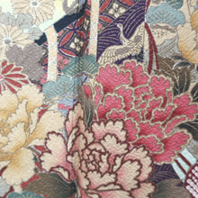 Load image into Gallery viewer, Furisode Yellow brown Ume Peony Wisteria Silk #9105D3