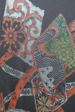 Load image into Gallery viewer, Haori Jacket Vintage(1950-1980) Black Chrysanthemum Urushi Silk #8686J1