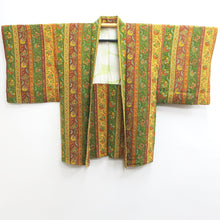 Load image into Gallery viewer, Haori Jacket Vintage(1950-1980) Brown Green Exotic Flowers Silk #8996C5