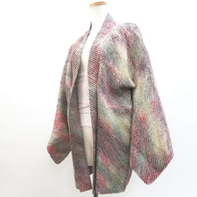 Load image into Gallery viewer, Haori Jacket Vintage(1950-1980) Red Green Yellow Shibori Cattleya Silk #9520H1