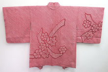Load image into Gallery viewer, Haori Jacket Vintage(1950-1980) Red Pink Full Shibori Nejiri-Ume Momiji Silk #8287C1