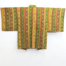 Load image into Gallery viewer, Haori Jacket Vintage(1950-1980) Brown Green Exotic Flowers Silk #8996C5
