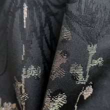 Load image into Gallery viewer, Haori Jacket Vintage(1950-1980) Black Gold Chrysanthemum Silk #9533H2