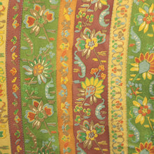Load image into Gallery viewer, Haori Jacket Vintage(1950-1980) Brown Green Exotic Flowers Silk #8996C5