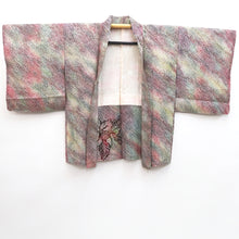 Load image into Gallery viewer, Haori Jacket Vintage(1950-1980) Red Green Yellow Shibori Cattleya Silk #9520H1