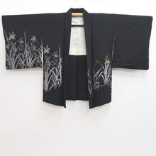 Load image into Gallery viewer, Haori Jacket Vintage(1950-1980) Black Silver Gold Narcissus Silk #9451G3