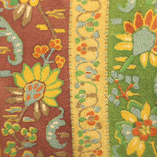 Load image into Gallery viewer, Haori Jacket Vintage(1950-1980) Brown Green Exotic Flowers Silk #8996C5