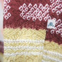 Load image into Gallery viewer, Haori Jacket Vintage(1950-1980) Light Yellow Reddish Brown Shibori Silk #9027D1