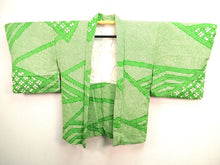 Load image into Gallery viewer, Haori Jacket Green Hand-stitched Shibori #115