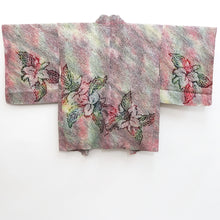 Load image into Gallery viewer, Haori Jacket Vintage(1950-1980) Red Green Yellow Shibori Cattleya Silk #9520H1