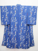 Load image into Gallery viewer, Kimono Vintage(1920-1950) Blue Bamboo Silk #8056N4