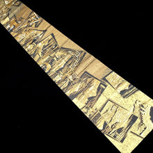 Load image into Gallery viewer, Fukuro Obi Vintage(1950-1980) Gold Black Hokusai Fugaku-Sanjurokkei Silk BB202V2