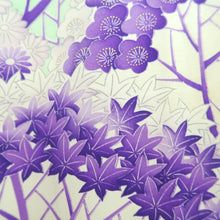 Load image into Gallery viewer, Furisode Cream white Purple Plum blossom Chrysanthemum Silk #9475G4