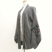 Load image into Gallery viewer, Haori Jacket Vintage(1950-1980) Black Full Shibori Flower Silk #9438G3
