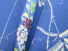 Load image into Gallery viewer, Kimono Vintage(1920-1950) Blue Bamboo Silk #8056N4