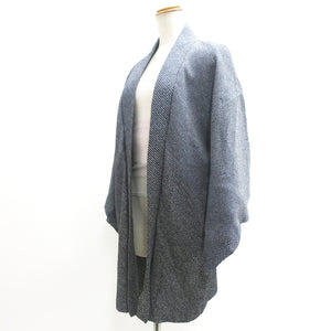 Haori Jacket Vintage(1950-1980) Blueish Gray Black Gradation Full Shibori Silk #9218E2