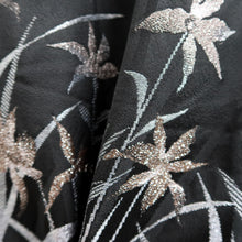 Load image into Gallery viewer, Haori Jacket Vintage(1950-1980) Black Silver Gold Narcissus Silk #9451G3