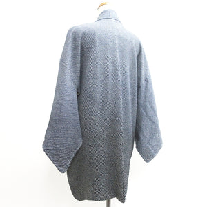 Haori Jacket Vintage(1950-1980) Blueish Gray Black Gradation Full Shibori Silk #9218E2