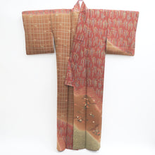 Load image into Gallery viewer, Kimono Brown Reddish Brown Wisteria Maple Leaf Silk #9339F3
