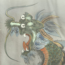 Load image into Gallery viewer, Men's Juban Gray Dragon Splushing Wave Silk #9481G5