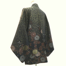 Load image into Gallery viewer, Haori Jacket Vintage(1950-1980) Black Gold Chrysanthemum Silk #9570H3