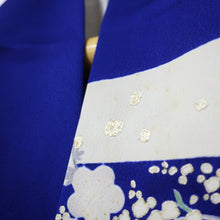 Load image into Gallery viewer, Furisode Blue Birds Cherry Blossom Silk #8934B5