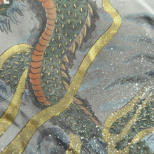 Load image into Gallery viewer, Men's Juban Gray Dragon Splushing Wave Silk #9481G5