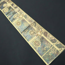 Load image into Gallery viewer, Fukuro Obi Black Gold Mukaibato Flower Silk BB227V3