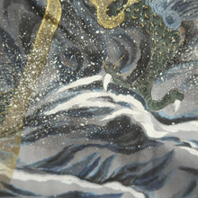 Load image into Gallery viewer, Men's Juban Gray Dragon Splushing Wave Silk #9481G5