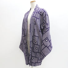 Load image into Gallery viewer, Haori Jacket Vintage(1950-1980) Purple Shibori Cards Silk #9174D5