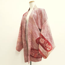 Load image into Gallery viewer, Haori Jacket Vintage(1950-1980) Red Full Shibori Bellflower Cloud Silk #9439G3