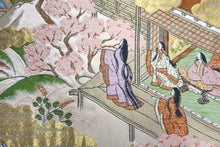 Load image into Gallery viewer, Fukuro Obi Vintage(1950-1980) Gold Pink Green Heian Princess Silk BB169W2