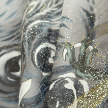 Load image into Gallery viewer, Men's Juban Gray Dragon Splushing Wave Silk #9481G5