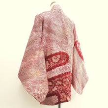 Load image into Gallery viewer, Haori Jacket Vintage(1950-1980) Red Full Shibori Bellflower Cloud Silk #9439G3