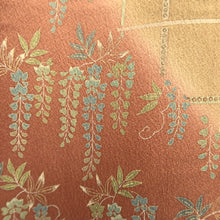 Load image into Gallery viewer, Kimono Brown Reddish Brown Wisteria Maple Leaf Silk #9339F3