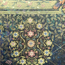 Load image into Gallery viewer, Fukuro Obi Black Gold Mukaibato Flower Silk BB227V3