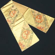 Load image into Gallery viewer, Fukuro Obi Vintage(1950-1980) Gold Phoenix Butterfly Silk BB188V1