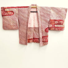 Load image into Gallery viewer, Haori Jacket Vintage(1950-1980) Red Full Shibori Bellflower Cloud Silk #9439G3