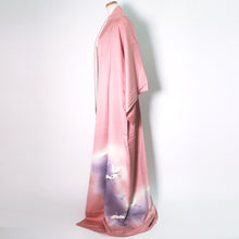 Load image into Gallery viewer, Kimono Pink Hand painted Crane Birds Silk #9088D3