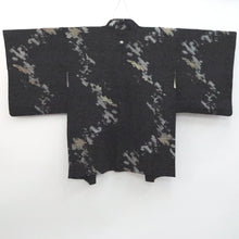 Load image into Gallery viewer, Haori Jacket Vintage(1950-1980) Black Silver Gold Abstract art Silk #9571H3