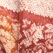 Load image into Gallery viewer, Haori Jacket Vintage(1950-1980) Red Full Shibori Bellflower Cloud Silk #9439G3